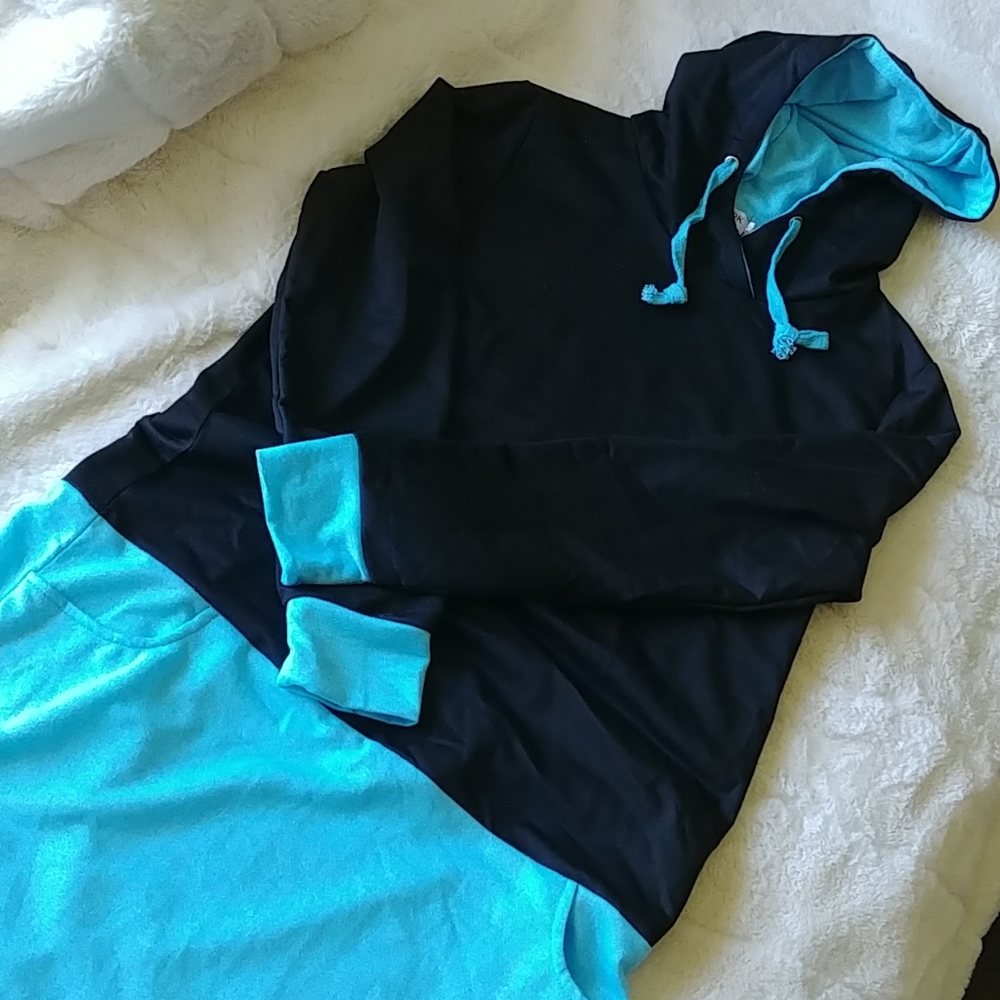 Misslook hoodie dress black and blue size L